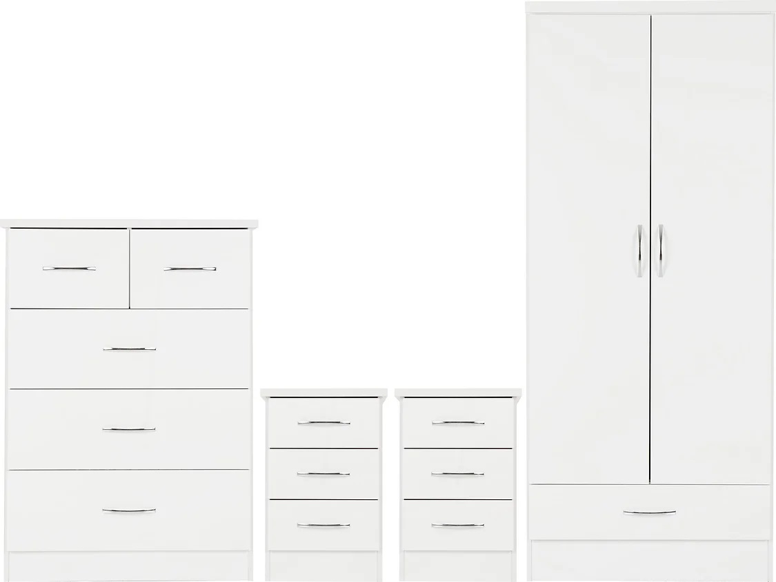 Nevada 4 Piece Set White Gloss taghmon furniture store wexford